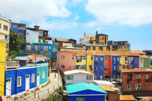 Colourful buildings in Valparaiso, Chile
